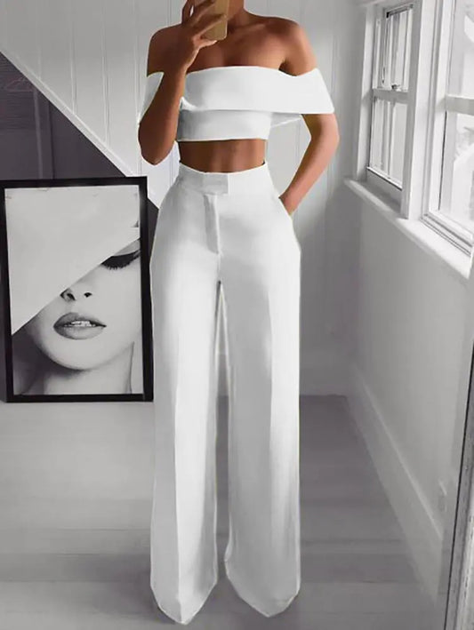 Cropped Top & Long Trousers Set